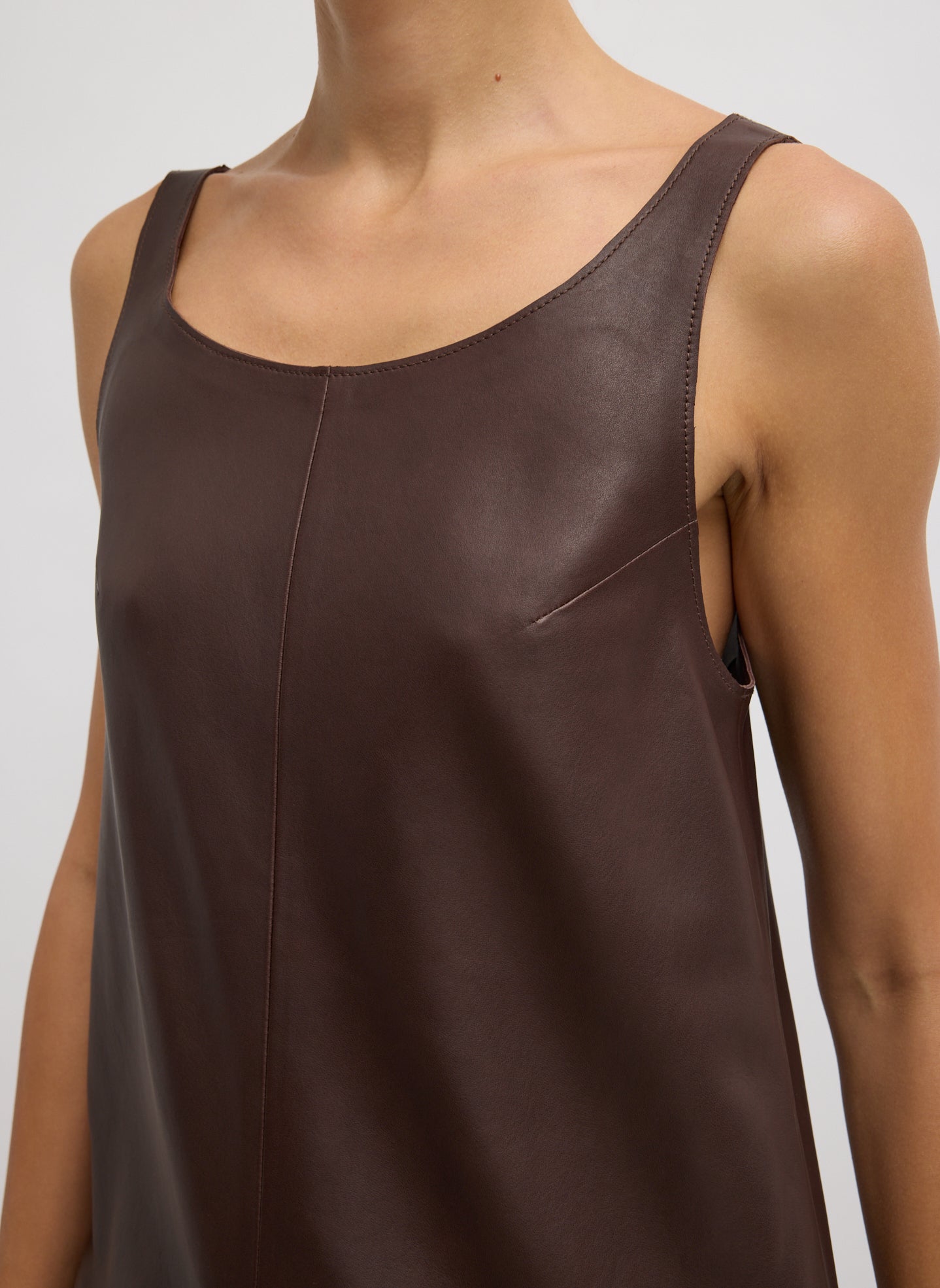 Tibi Leather Sleeveless Hoop Dress