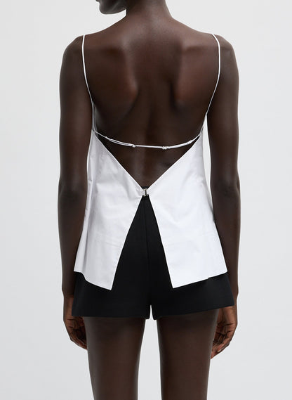 Tibi Eco Poplin Strappy Open Back Top
