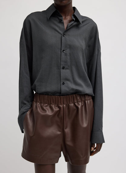 Tibi Leather Pull On Short