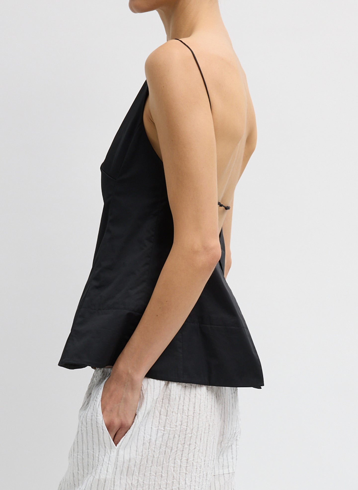 Tibi Eco Poplin Strappy Open Back Top