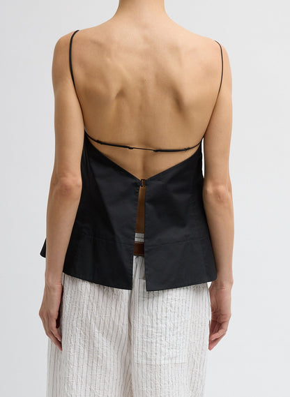 Tibi Eco Poplin Strappy Open Back Top