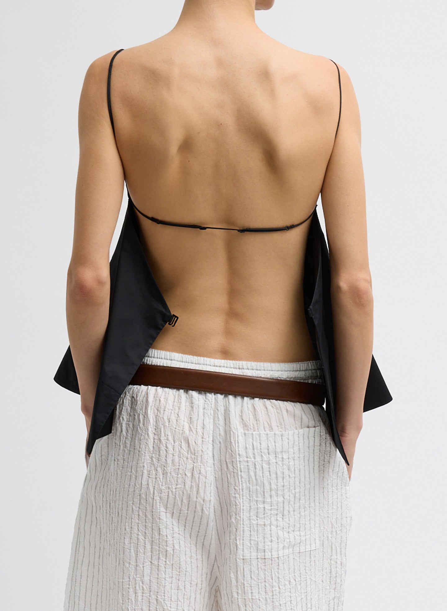 Tibi Eco Poplin Strappy Open Back Top