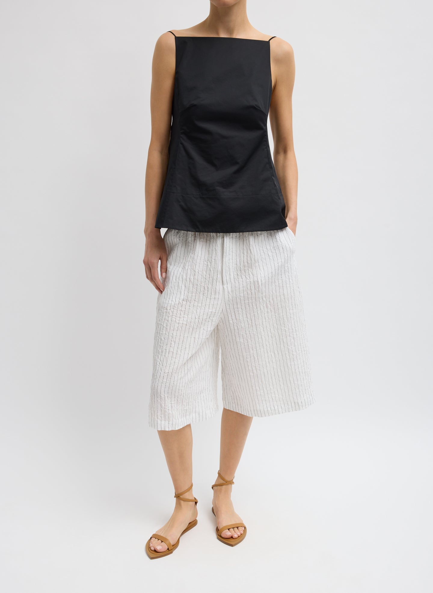 Tibi Eco Poplin Strappy Open Back Top