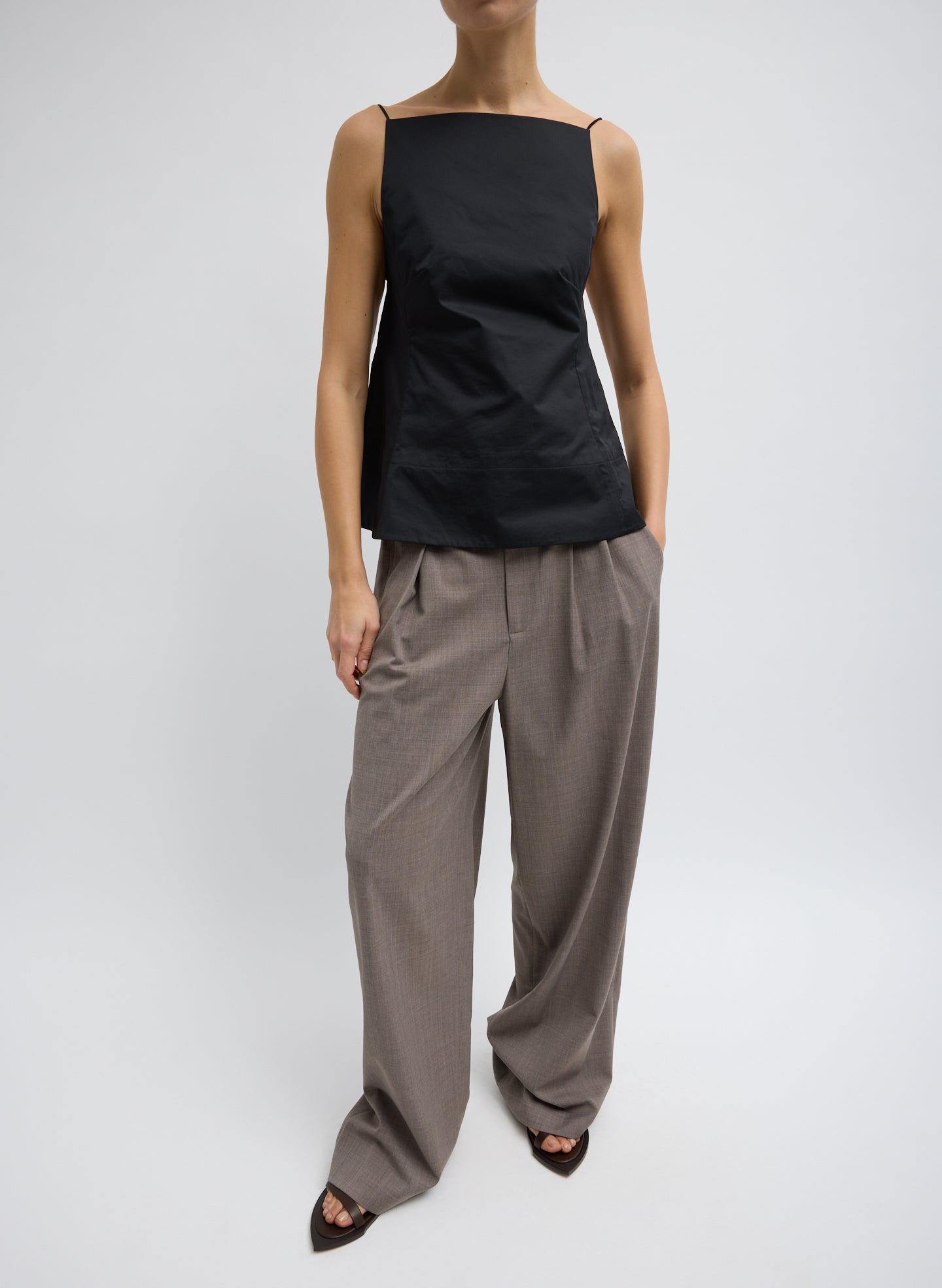 Tibi Eco Poplin Strappy Open Back Top