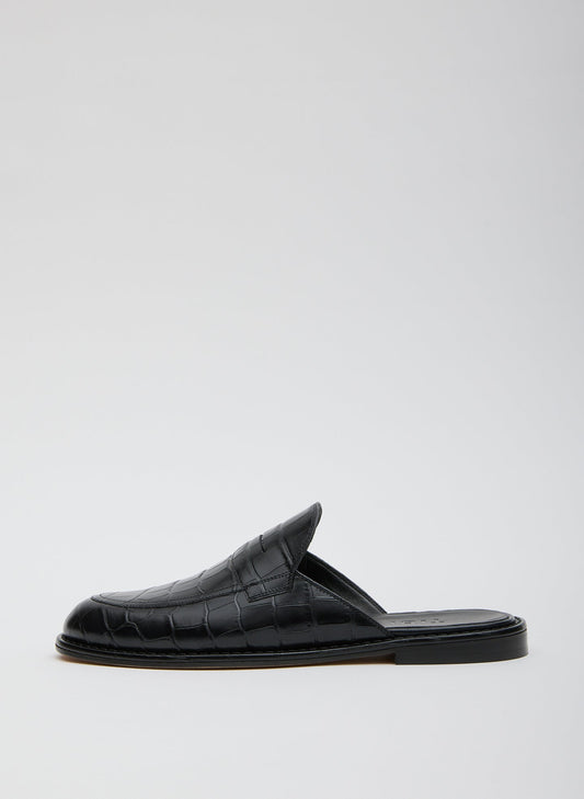 Tibi Herbert Slide Crocodile Embossed