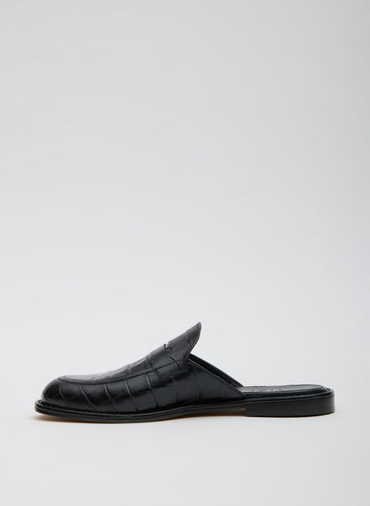 Tibi Herbert Slide Crocodile Embossed