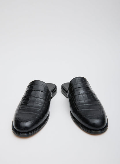 Tibi Herbert Slide Crocodile Embossed