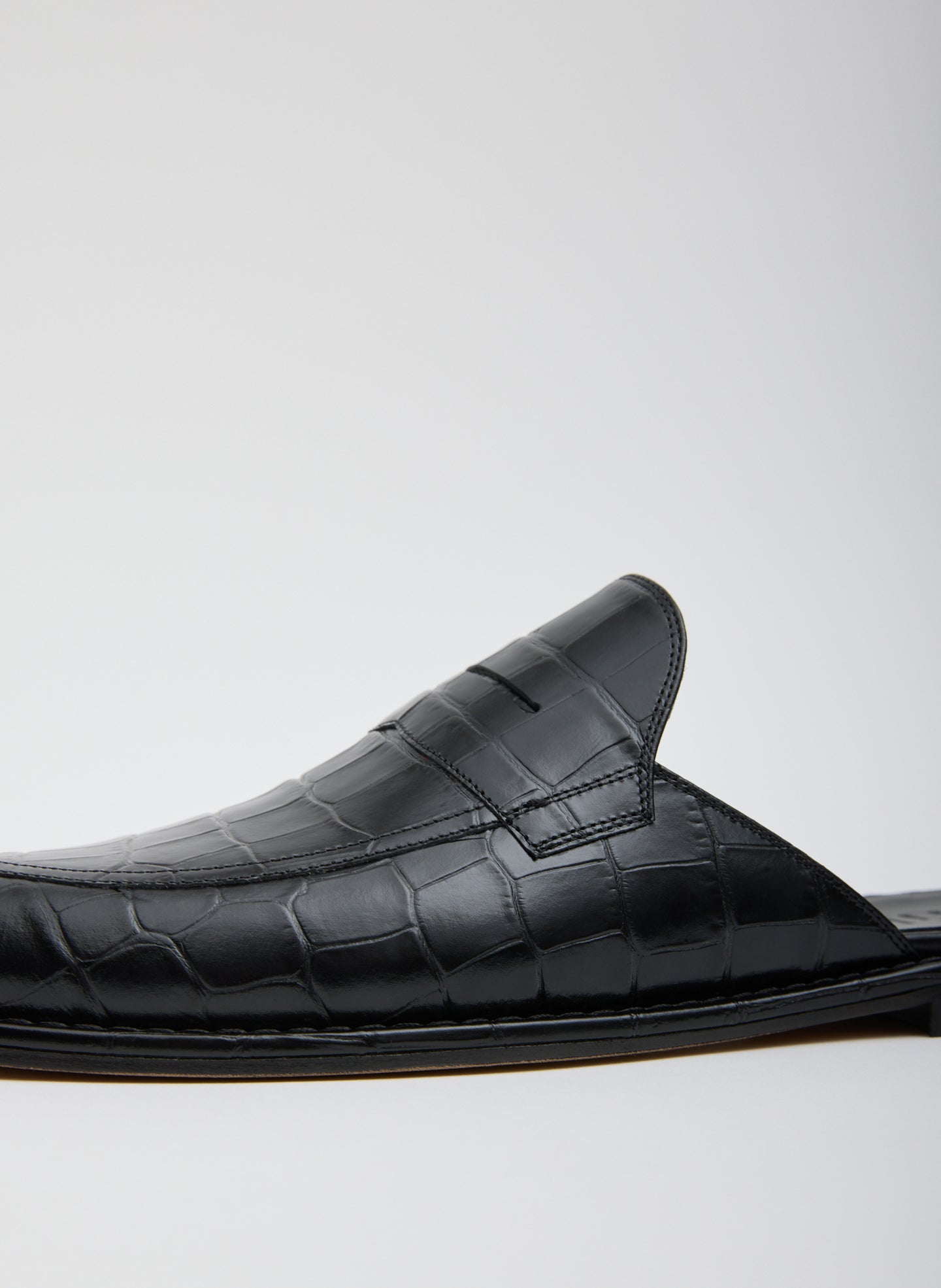 Tibi Herbert Slide Crocodile Embossed