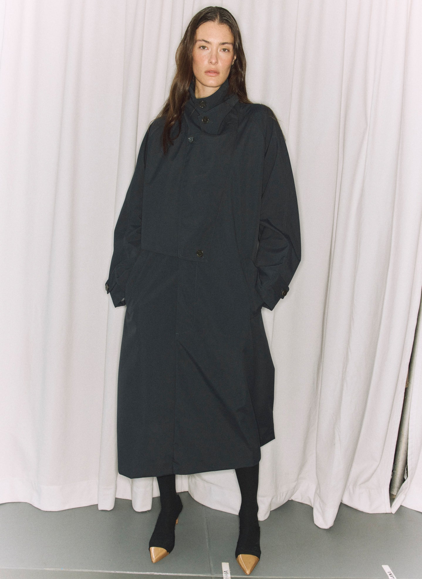 Tibi Double Collar Frank Trench