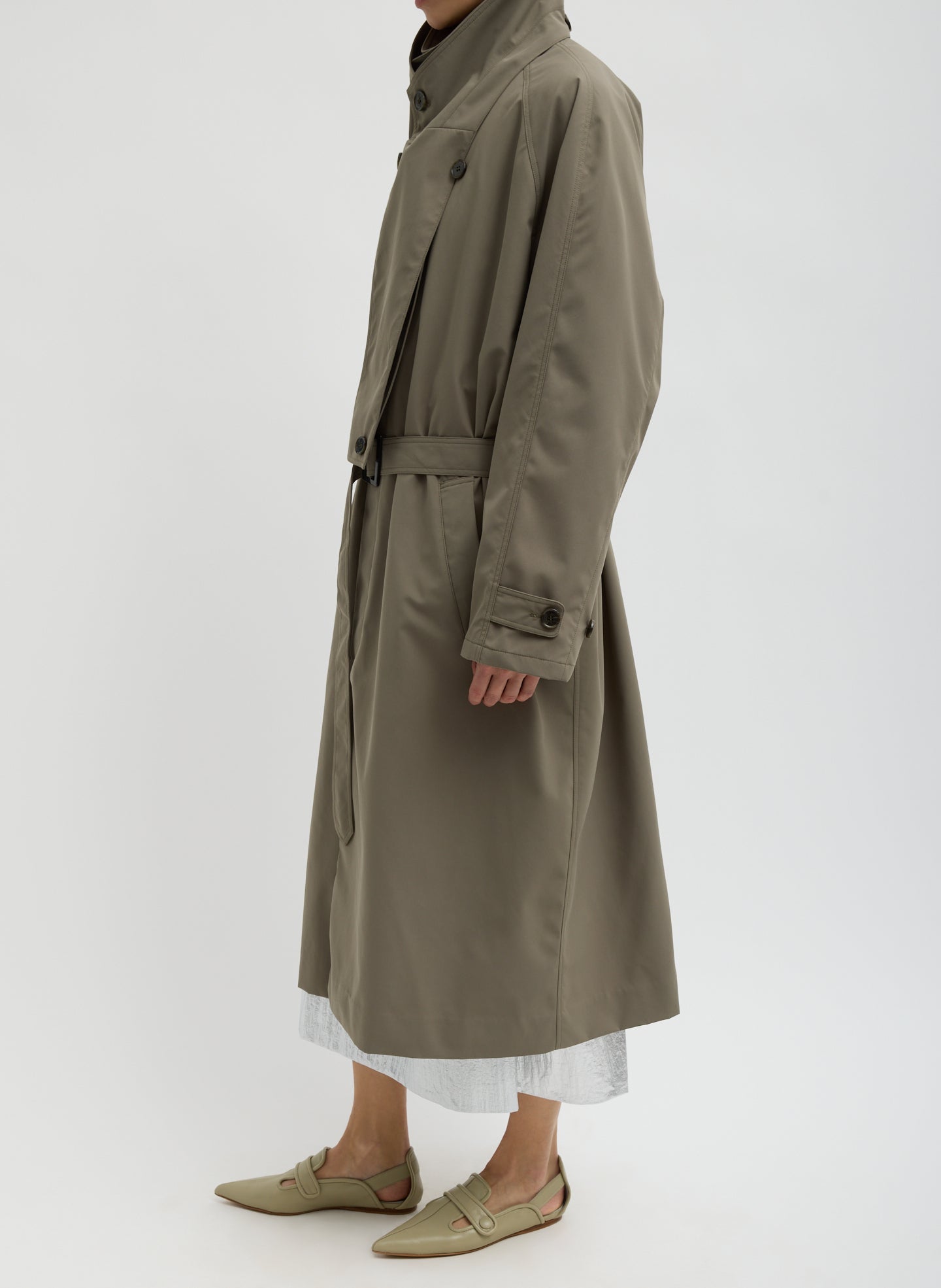 Tibi Double Collar Frank Trench
