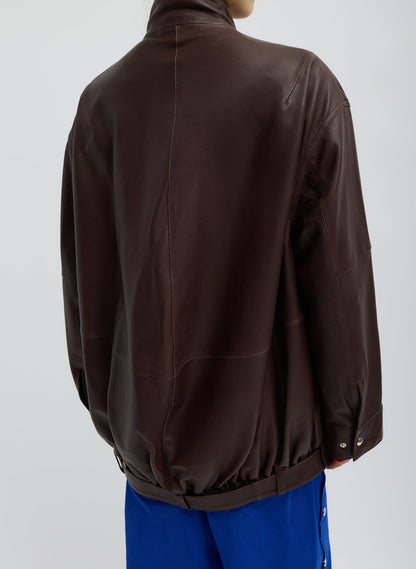 Tibi Leather Moto Bomber