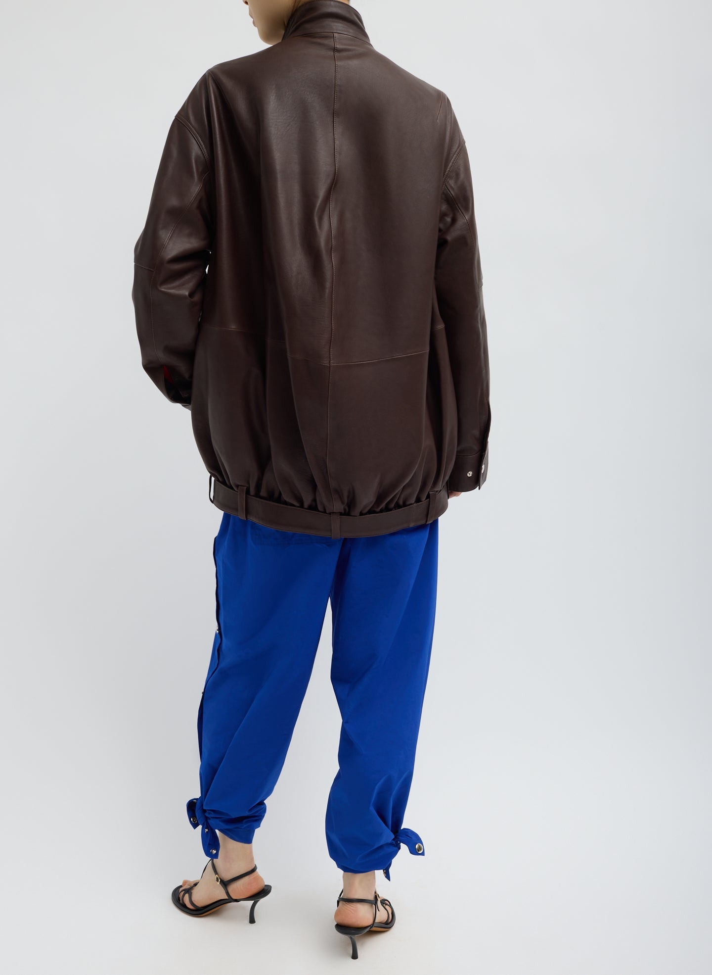 Tibi Leather Moto Bomber
