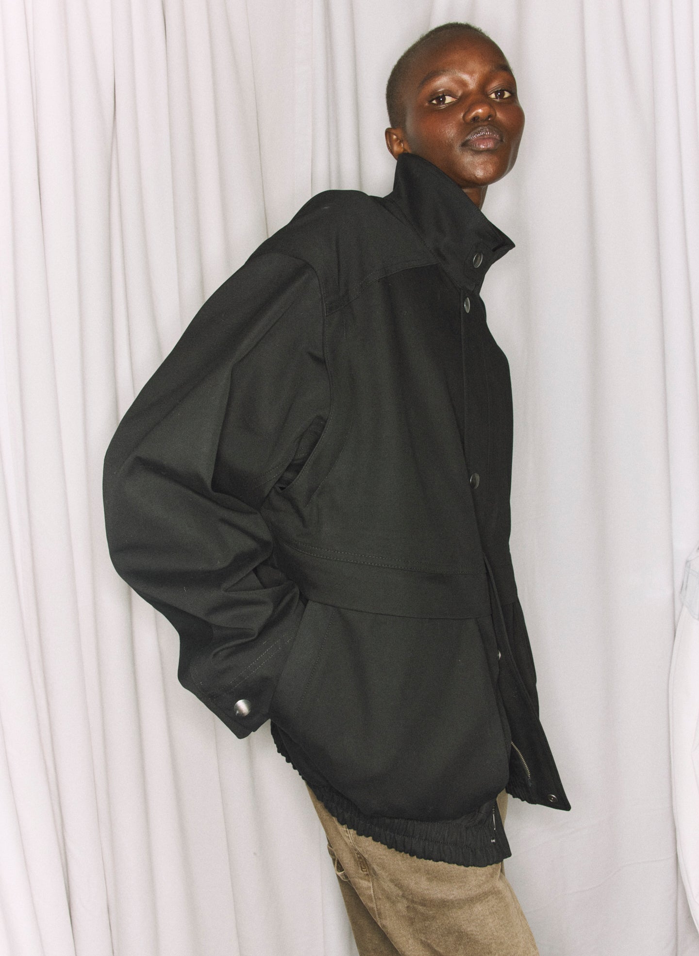 Tibi Patchwork Twill Slicker Jacket