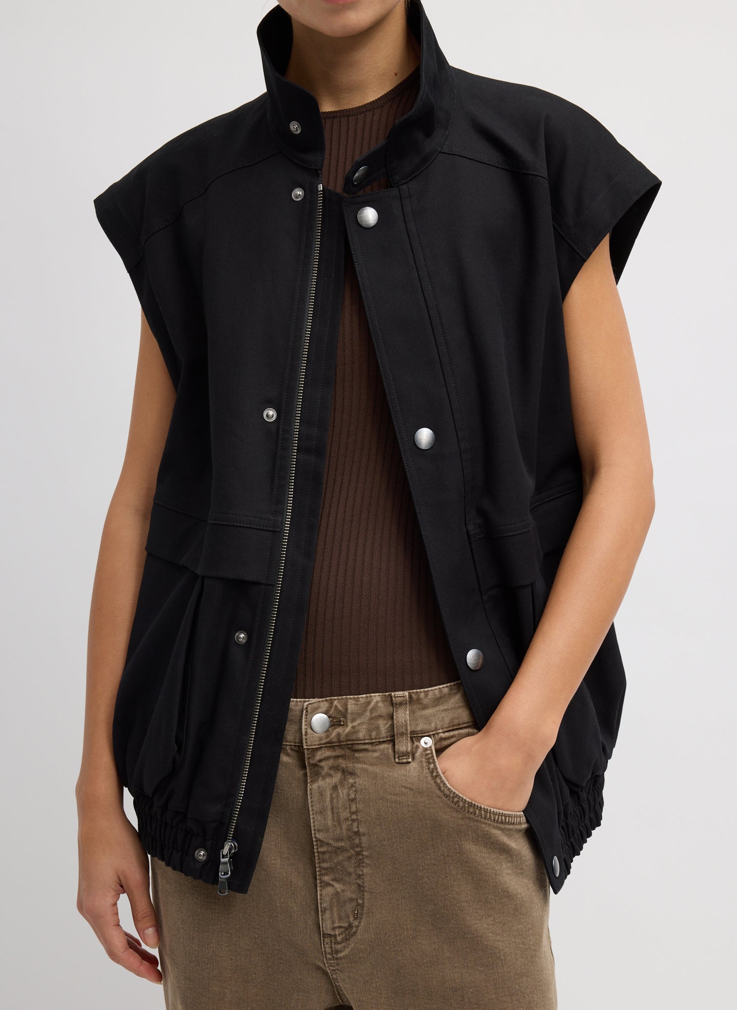 Tibi Patchwork Twill Slicker Jacket
