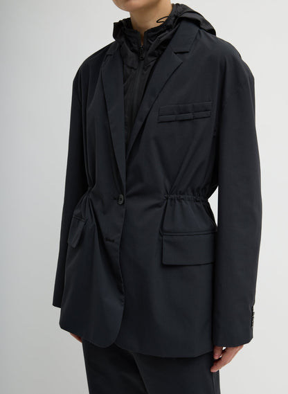 Tibi Tech Suiting Anorak Blazer With Zip Off Vest