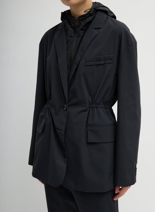 Tibi Tech Suiting Anorak Blazer With Zip Off Vest