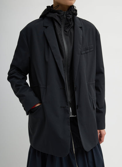 Tibi Tech Suiting Anorak Blazer With Zip Off Vest
