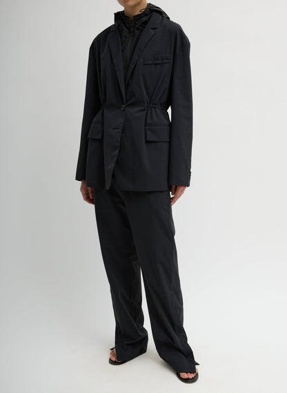 Tibi Tech Suiting Anorak Blazer With Zip Off Vest