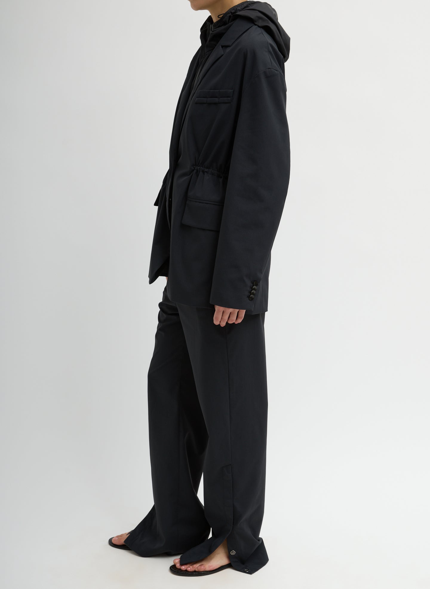 Tibi Tech Suiting Anorak Blazer With Zip Off Vest