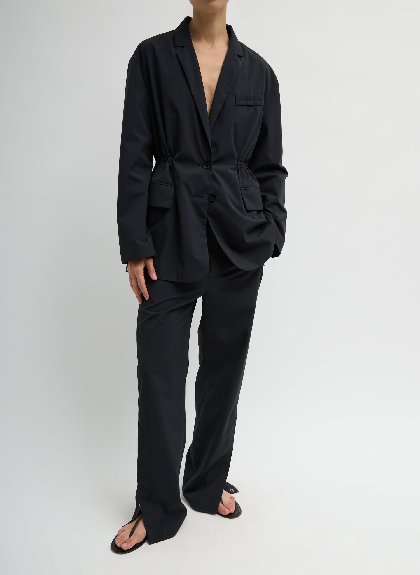 Tibi Tech Suiting Anorak Blazer With Zip Off Vest