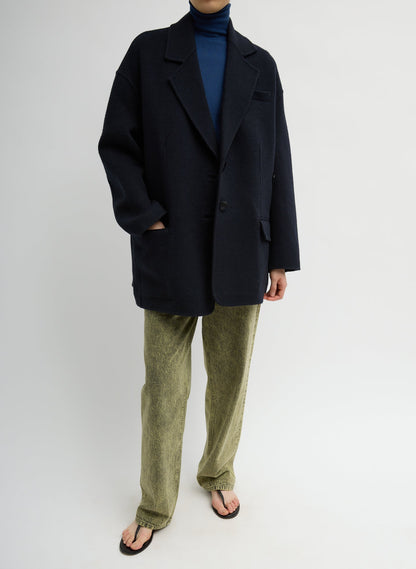 Tibi Luxe Double Faced Wool Angora Liam Blazer