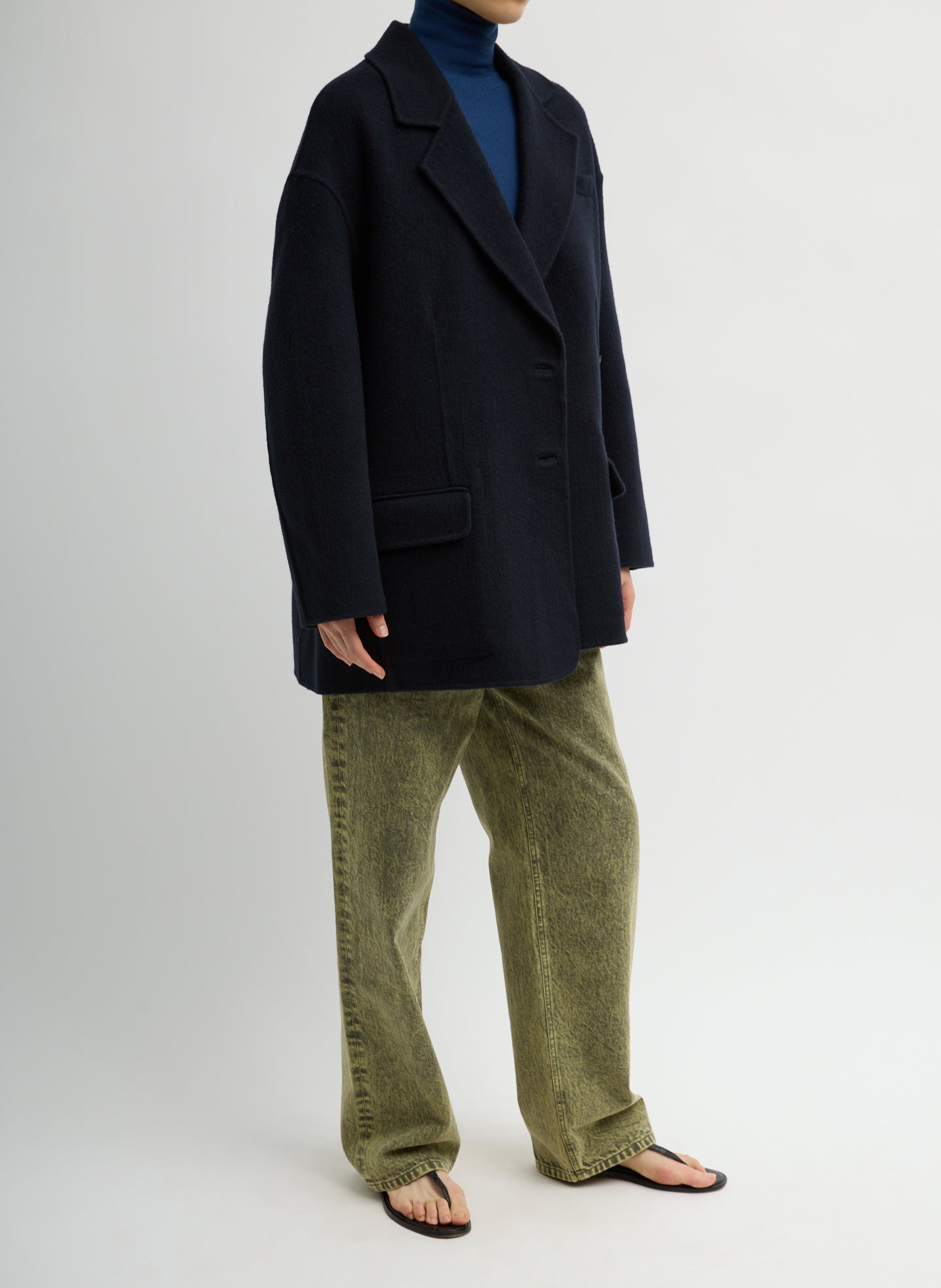 Tibi Luxe Double Faced Wool Angora Liam Blazer