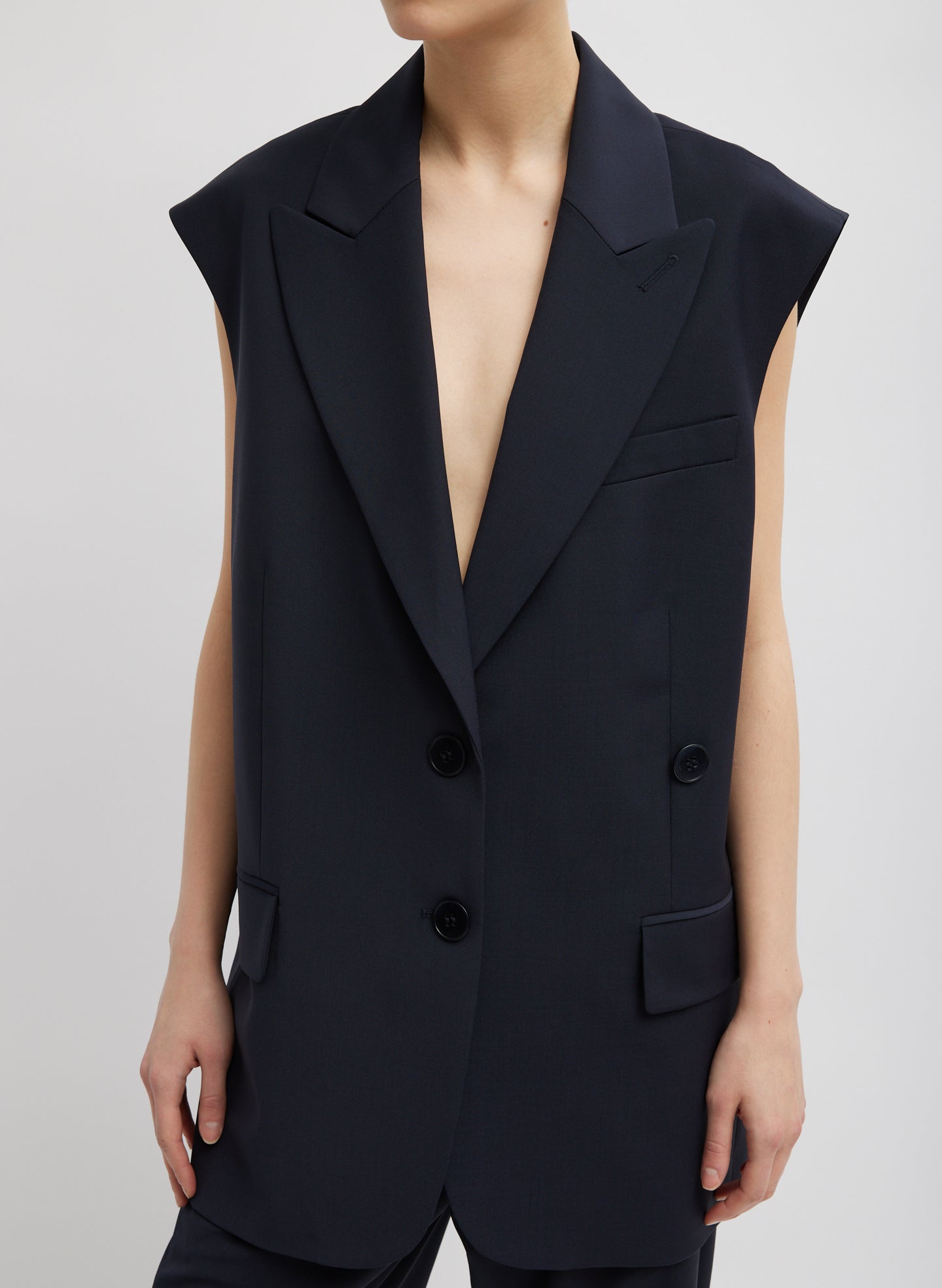 Tibi Tropical Wool Liam Vest