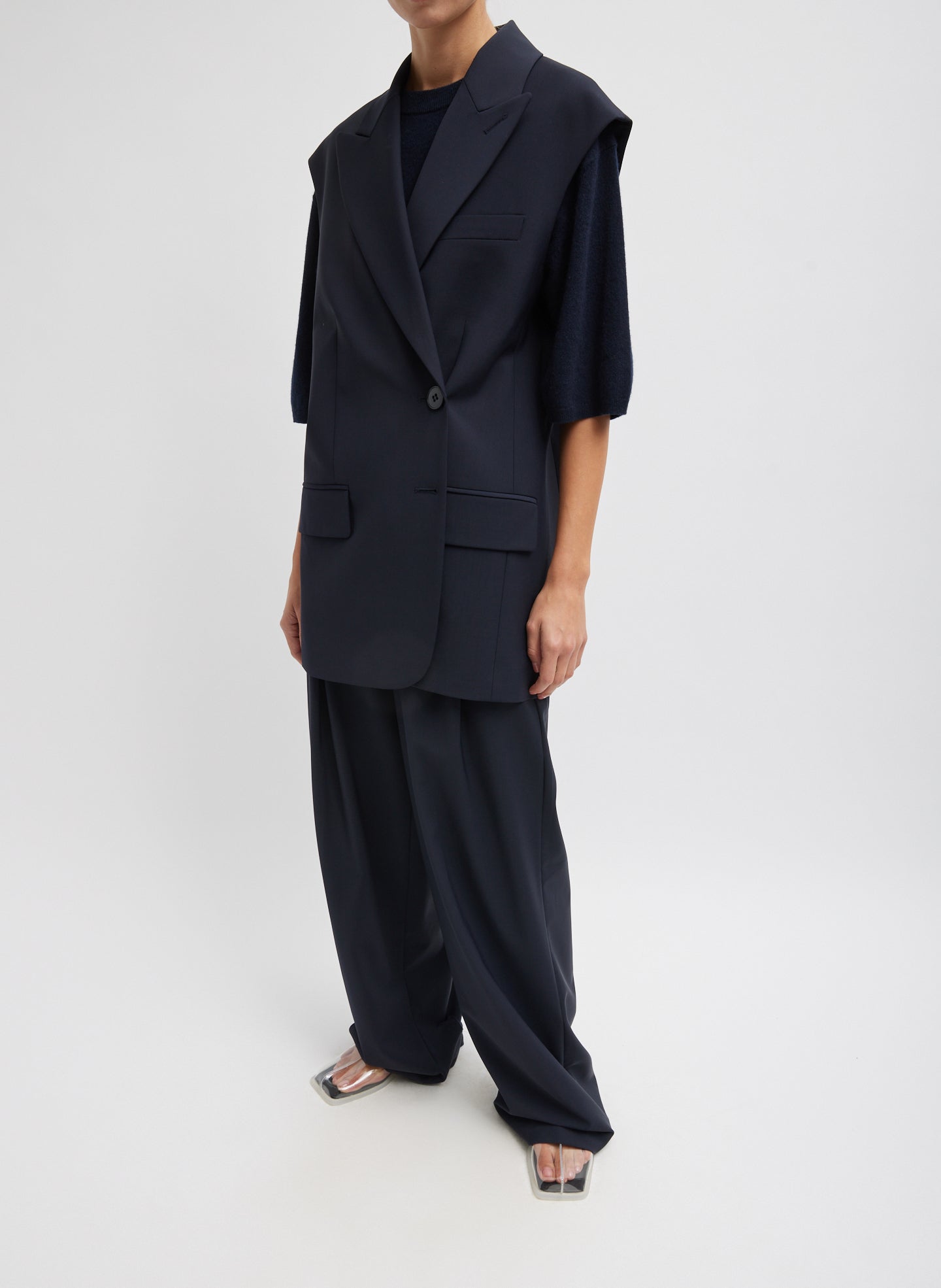 Tibi Tropical Wool Liam Vest