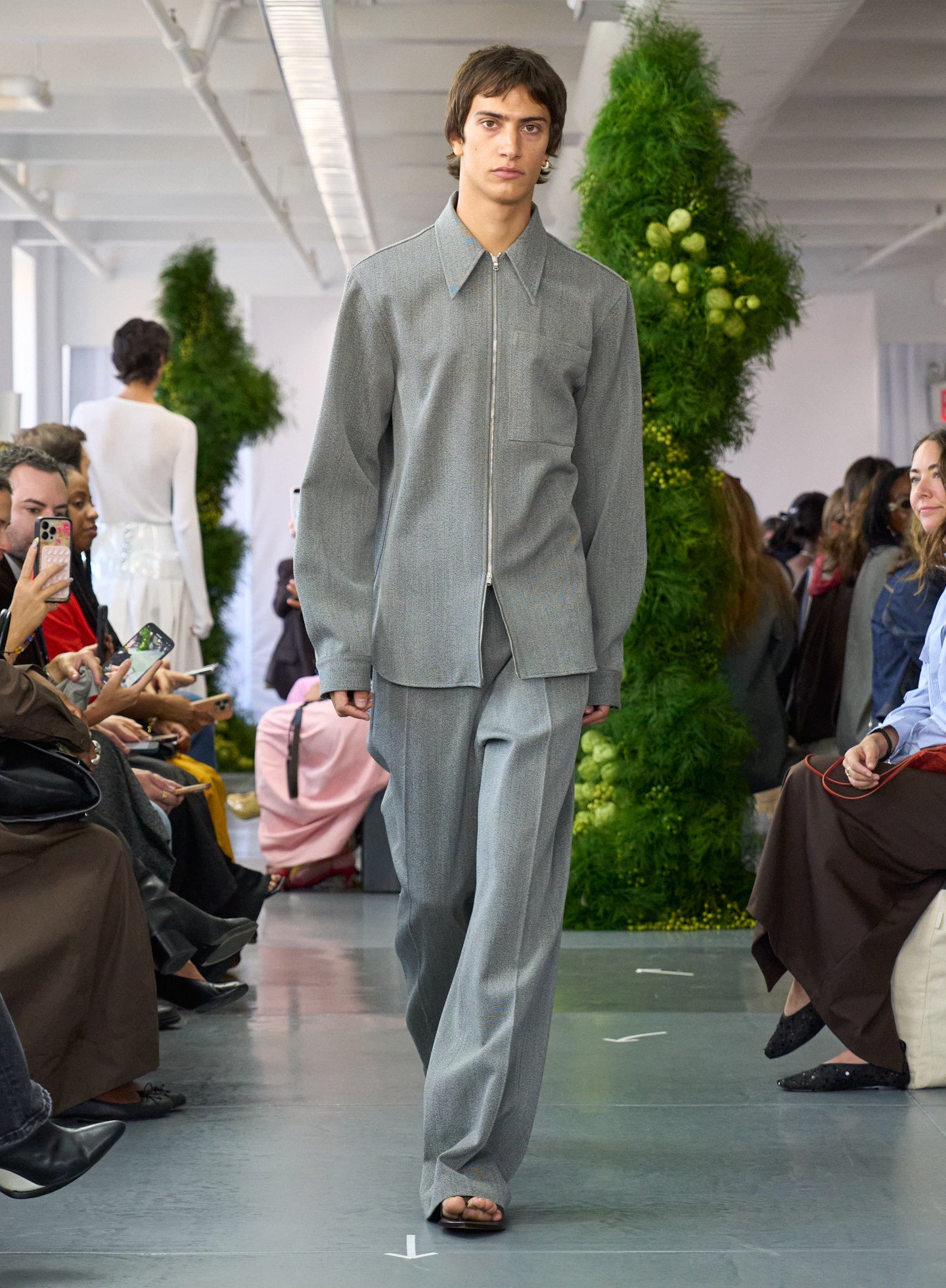 Tibi Structured Wool Zipper Jacket