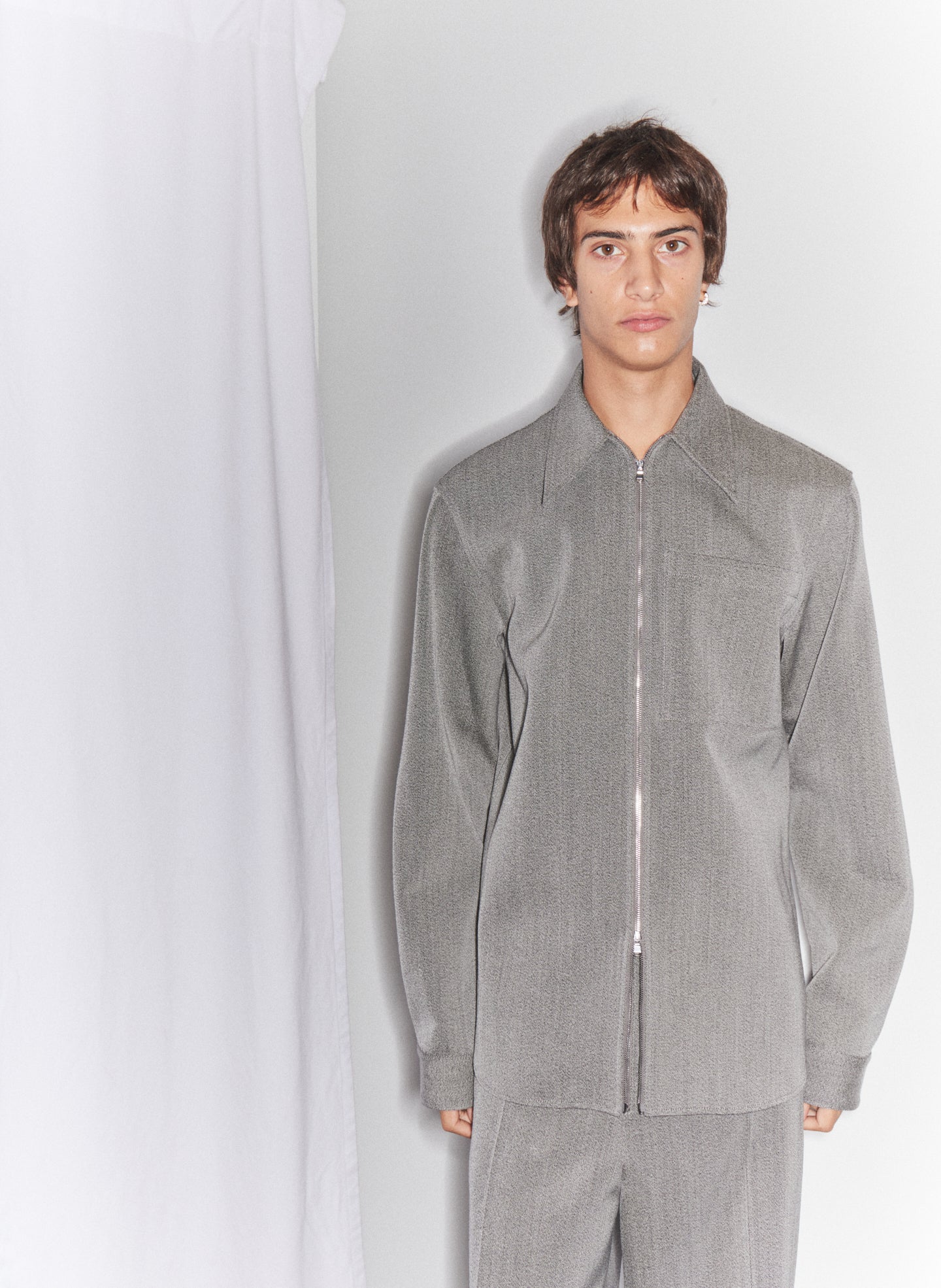 Tibi Structured Wool Zipper Jacket