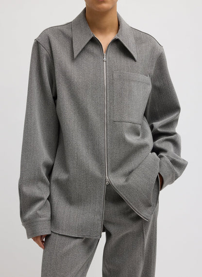 Tibi Structured Wool Zipper Jacket