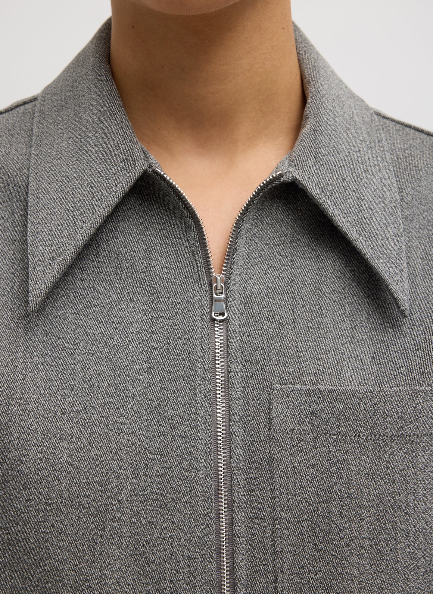 Tibi Structured Wool Zipper Jacket
