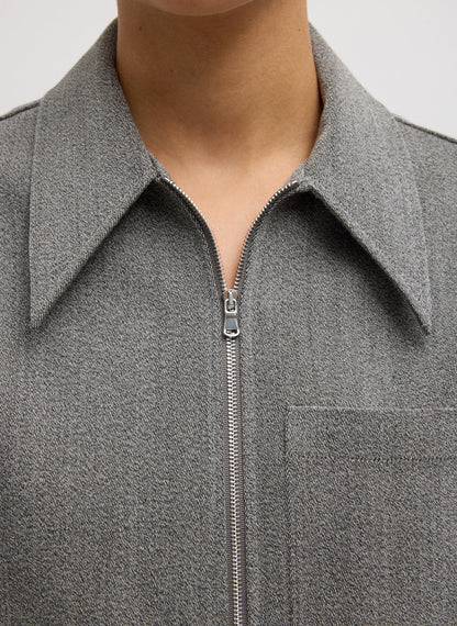 Tibi Structured Wool Zipper Jacket