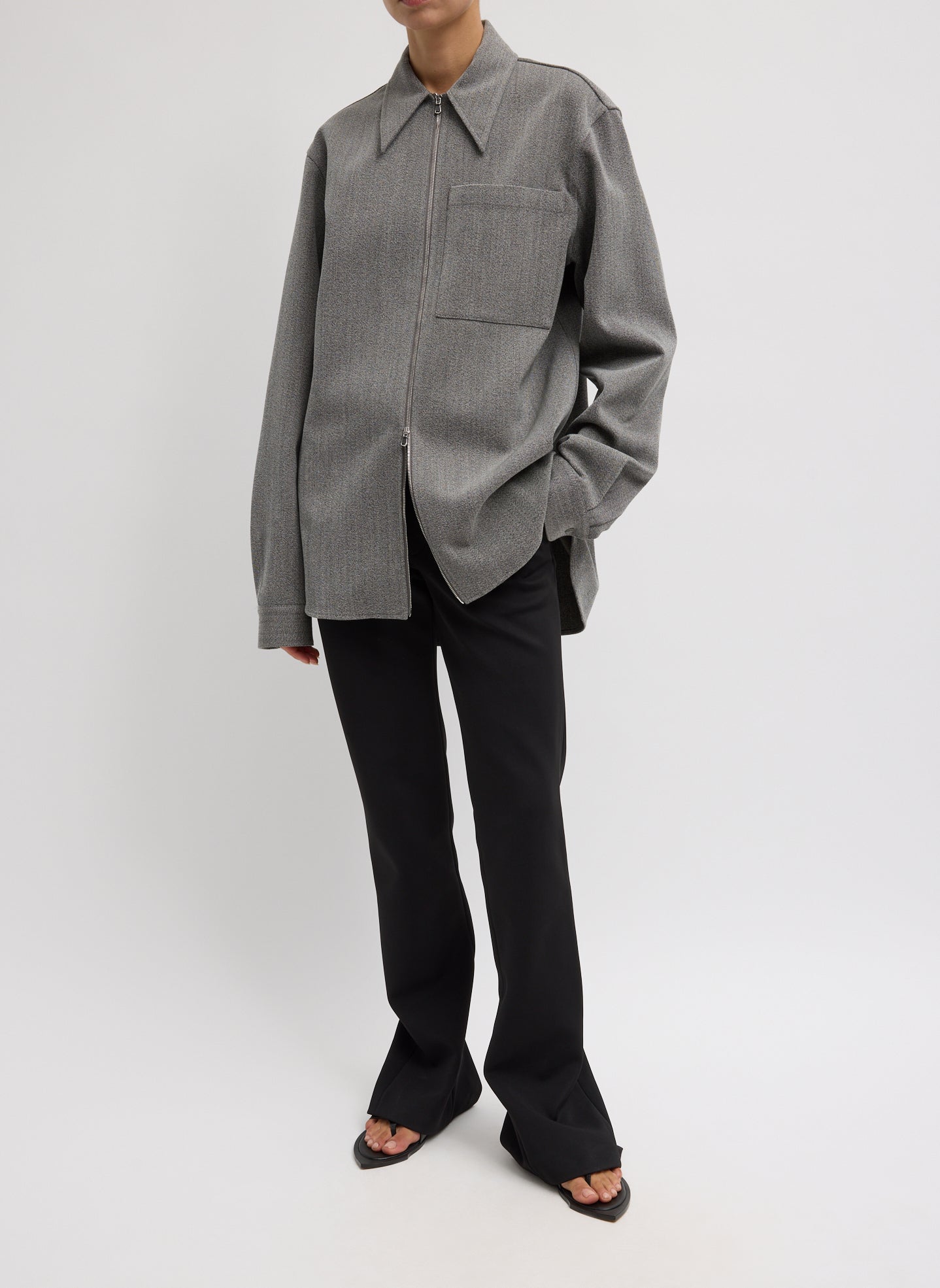 Tibi Structured Wool Zipper Jacket