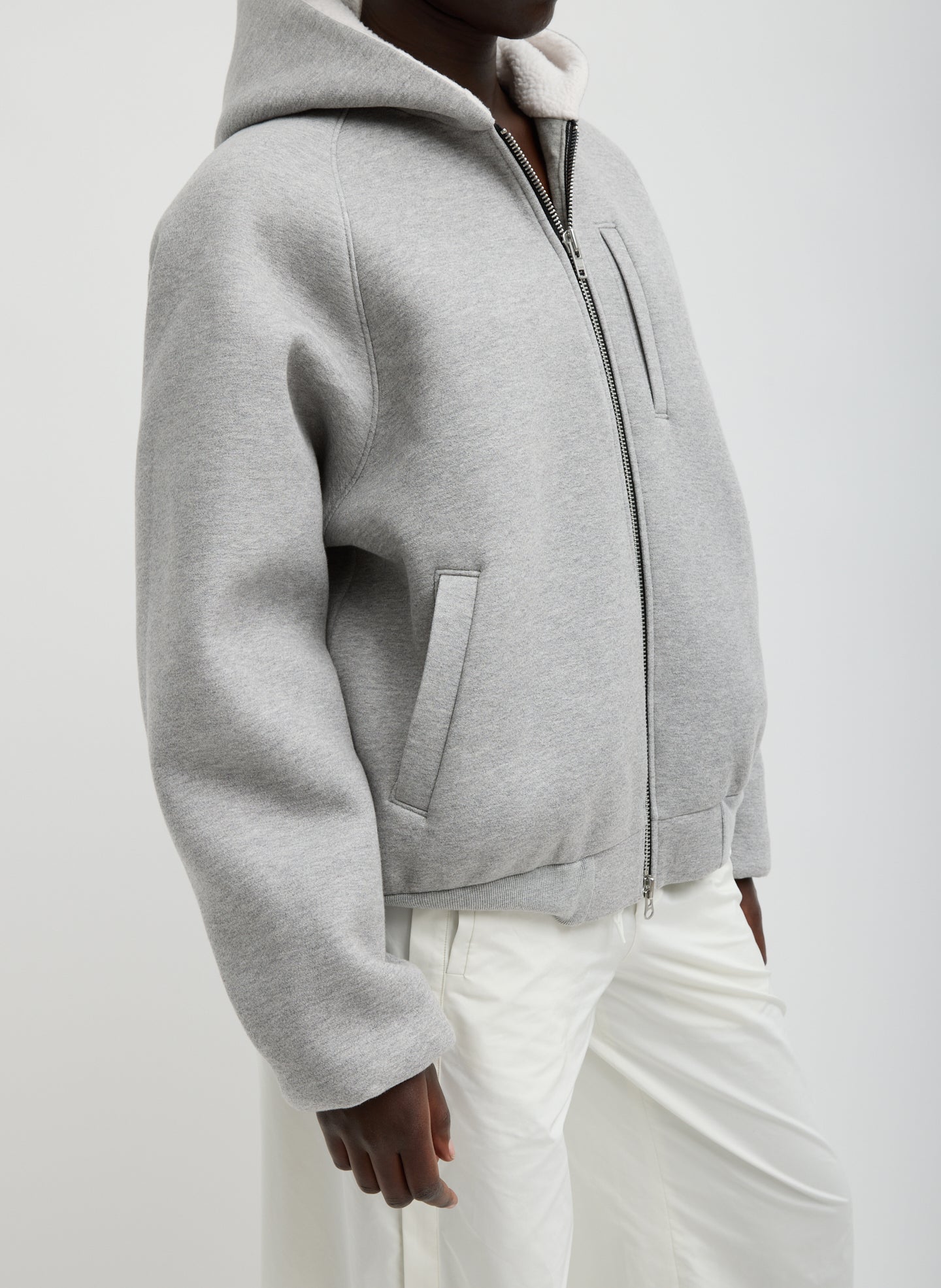 Tibi Compact Tech French Terry Zip Up Hoodie