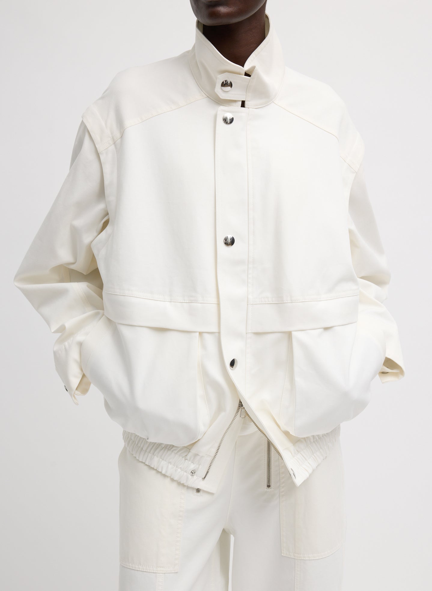 Tibi Patchwork Twill Slicker Jacket