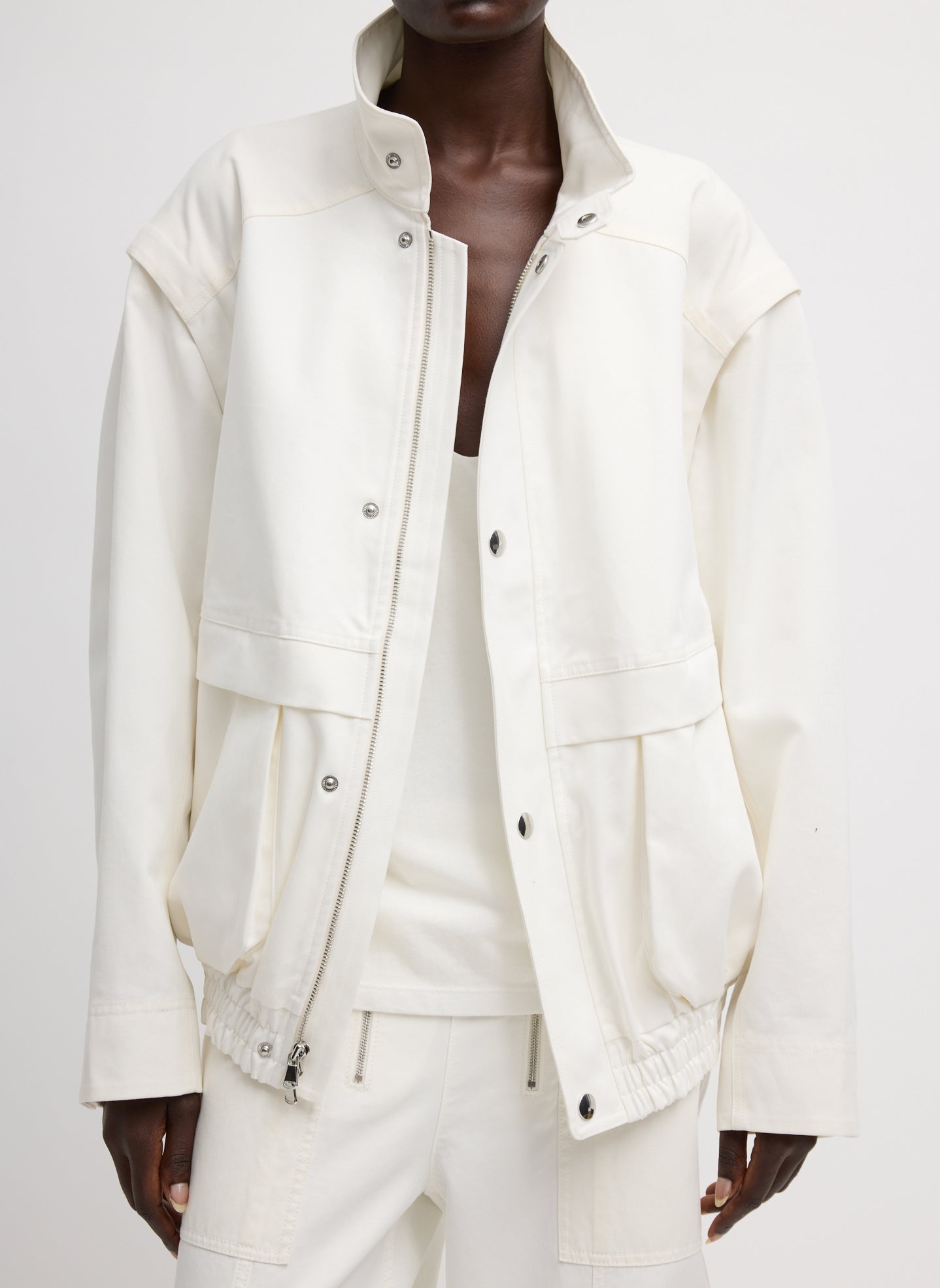 Tibi Patchwork Twill Slicker Jacket