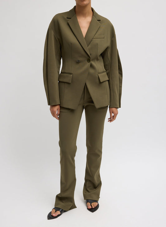 Tibi Spring Bonded Twill Sculpted Blazer