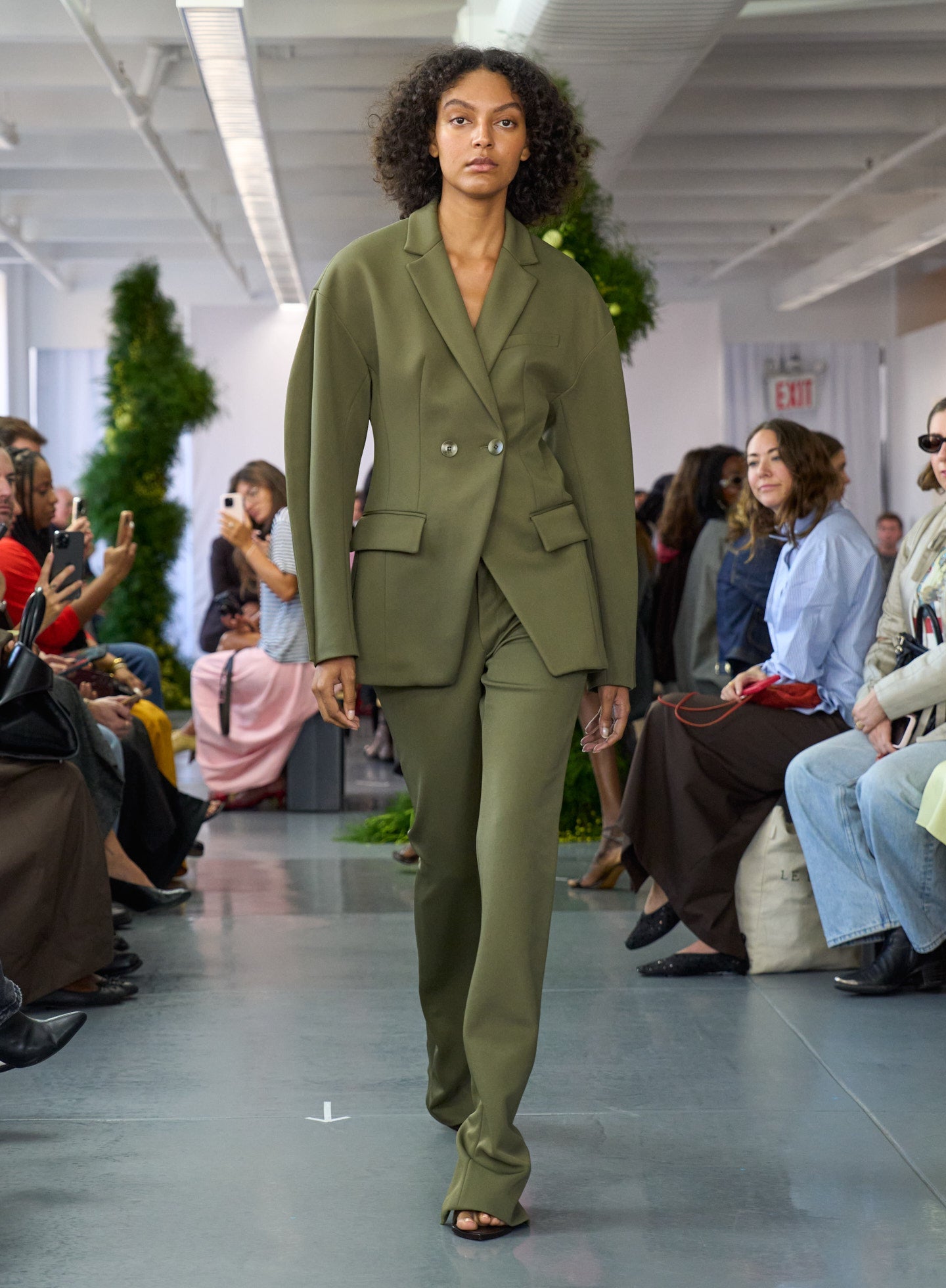 Tibi Spring Bonded Twill Sculpted Blazer
