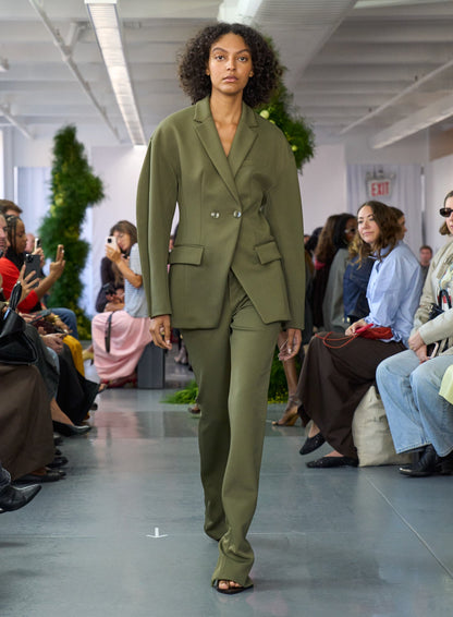 Tibi Spring Bonded Twill Sculpted Blazer