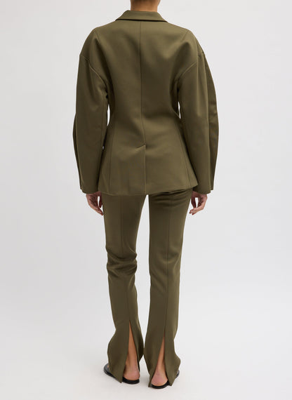 Tibi Spring Bonded Twill Sculpted Blazer