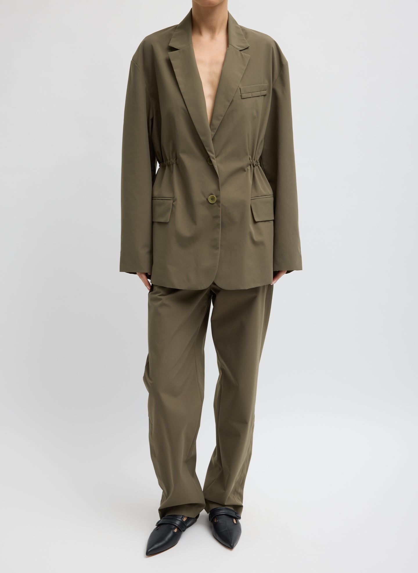 Tibi Tech Suiting Anorak Blazer With Zip Off Vest