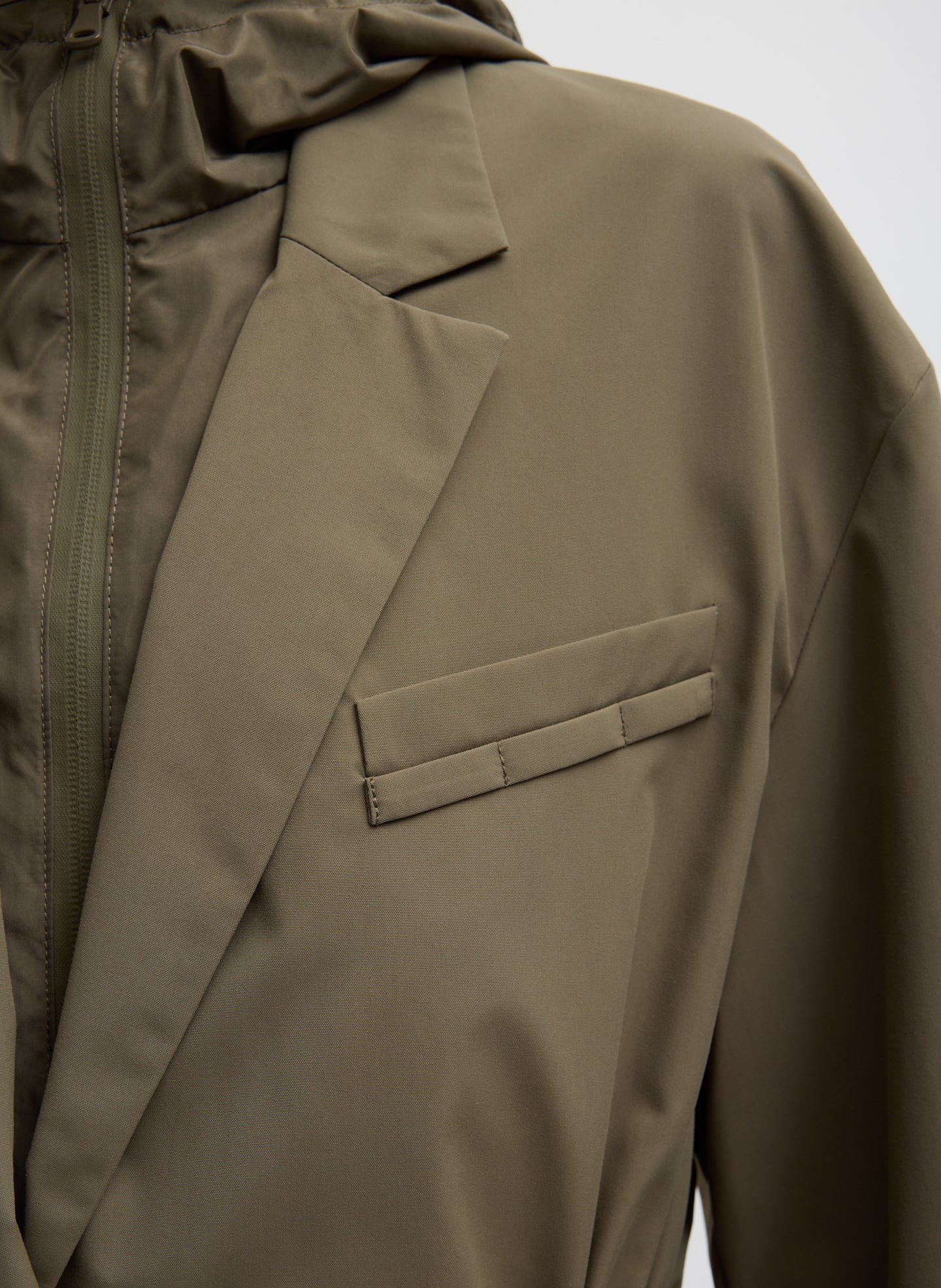 Tibi Tech Suiting Anorak Blazer With Zip Off Vest
