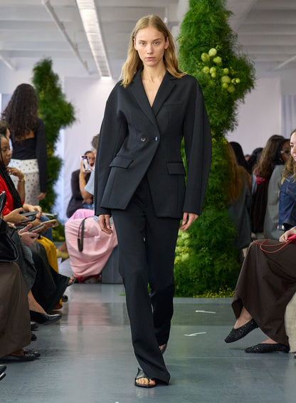 Tibi Spring Bonded Twill Sculpted Blazer