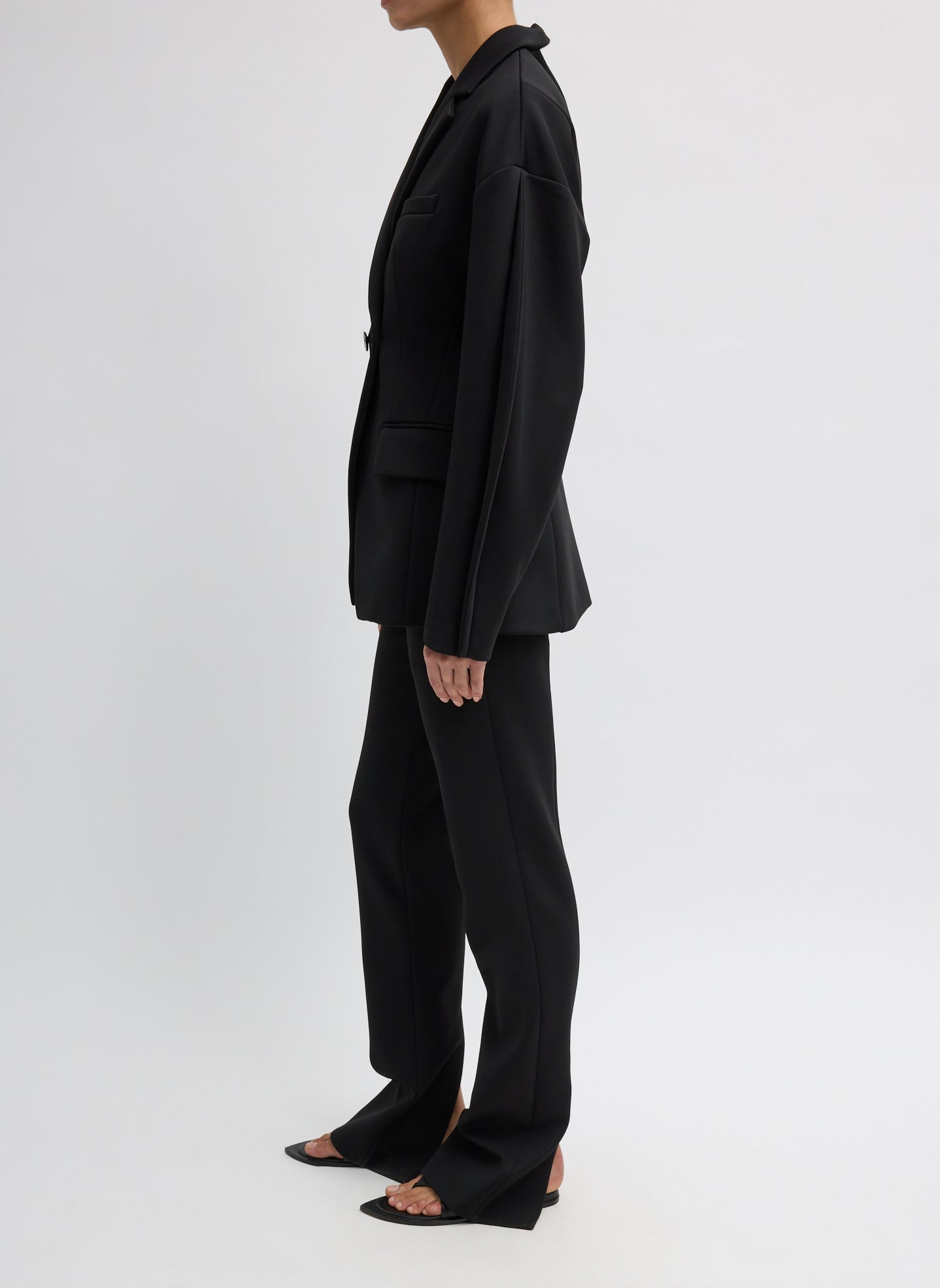 Tibi Spring Bonded Twill Sculpted Blazer