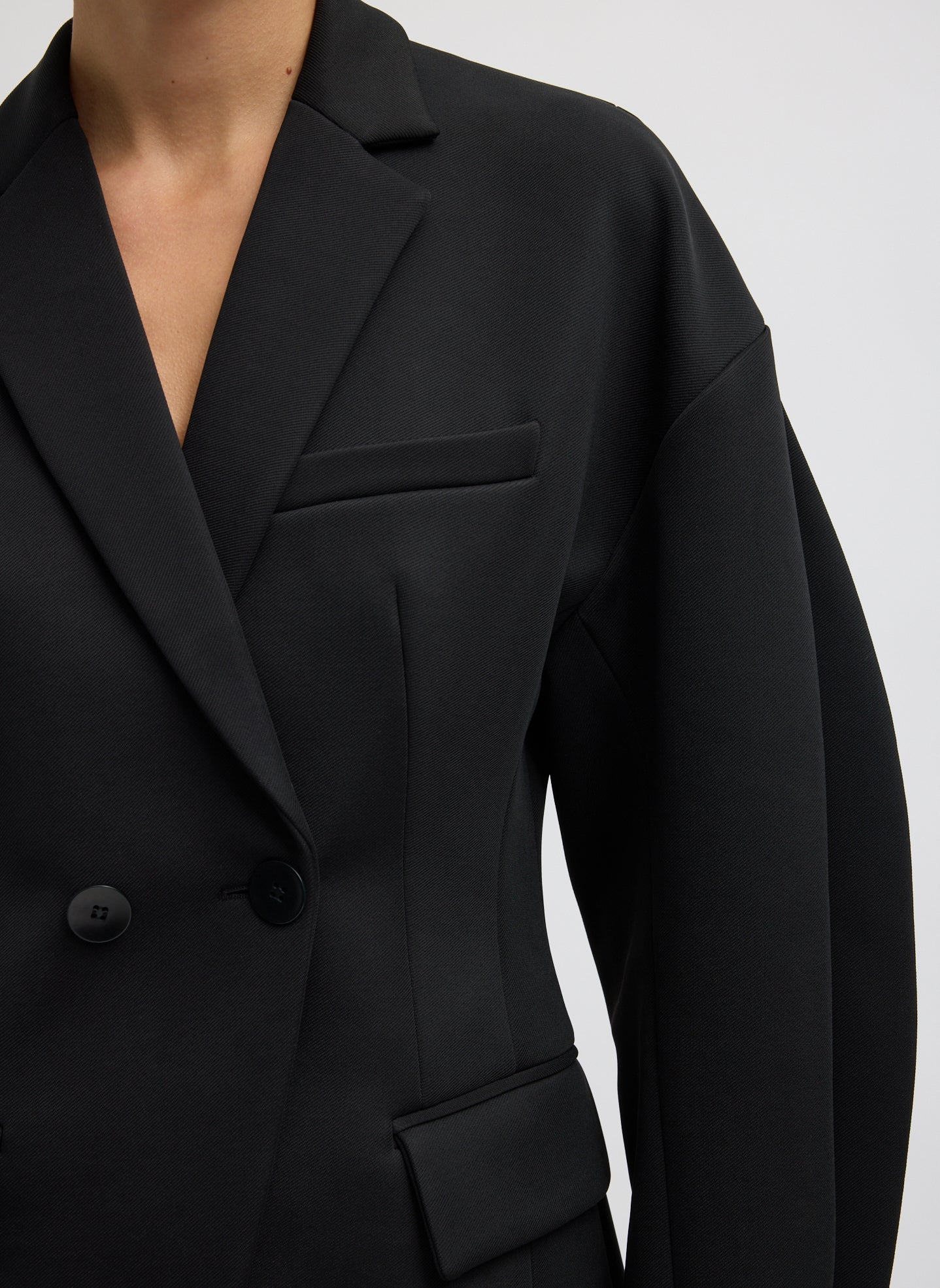 Tibi Spring Bonded Twill Sculpted Blazer