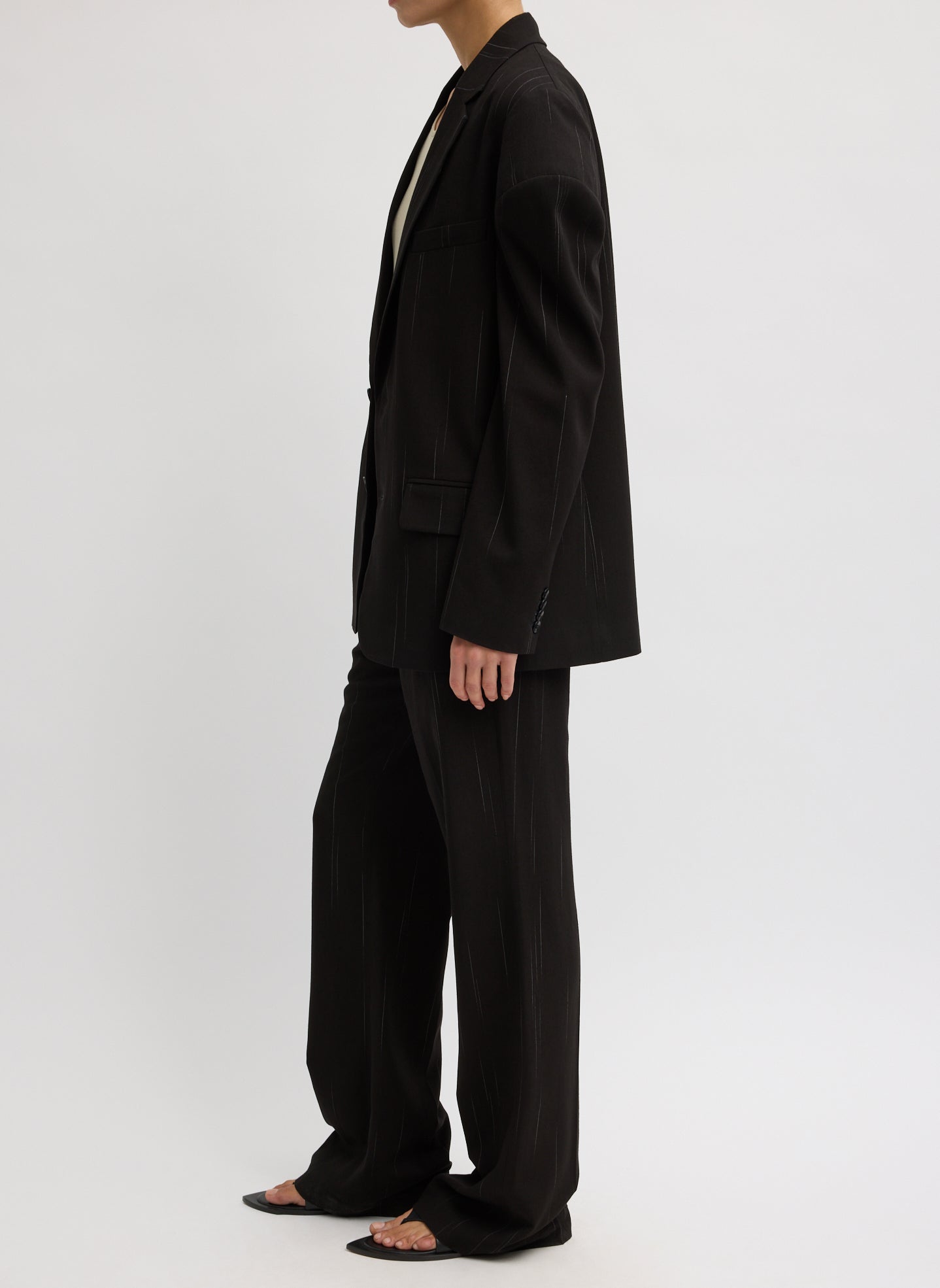 Tibi Viscose Suiting Hinged Sleeve Blazer