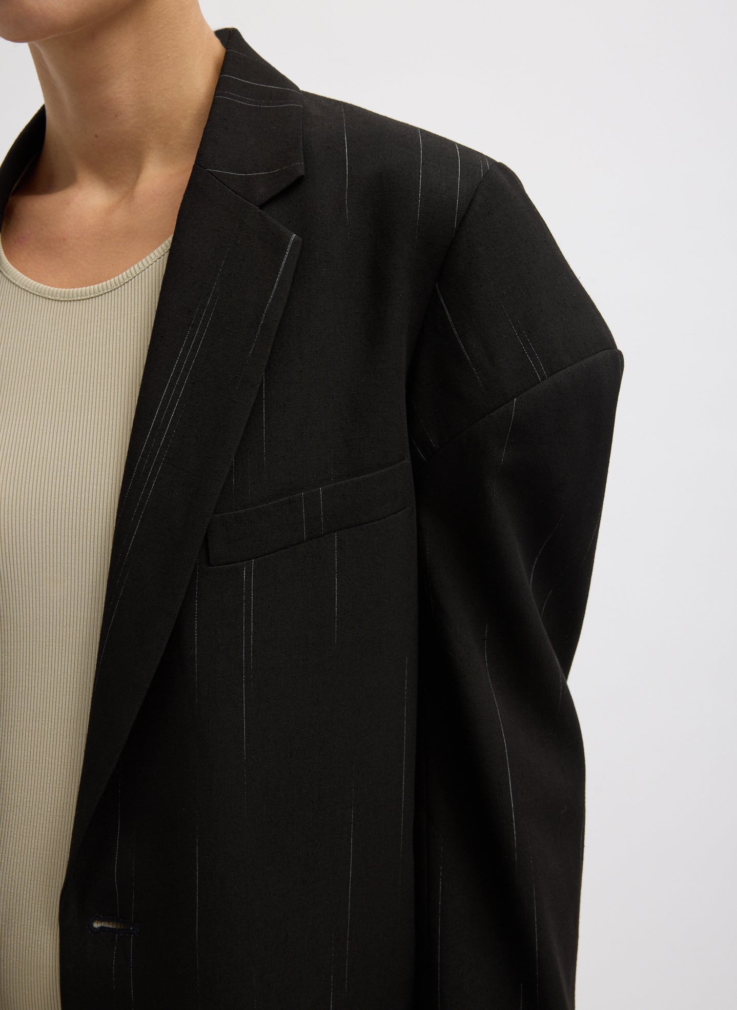 Tibi Viscose Suiting Hinged Sleeve Blazer