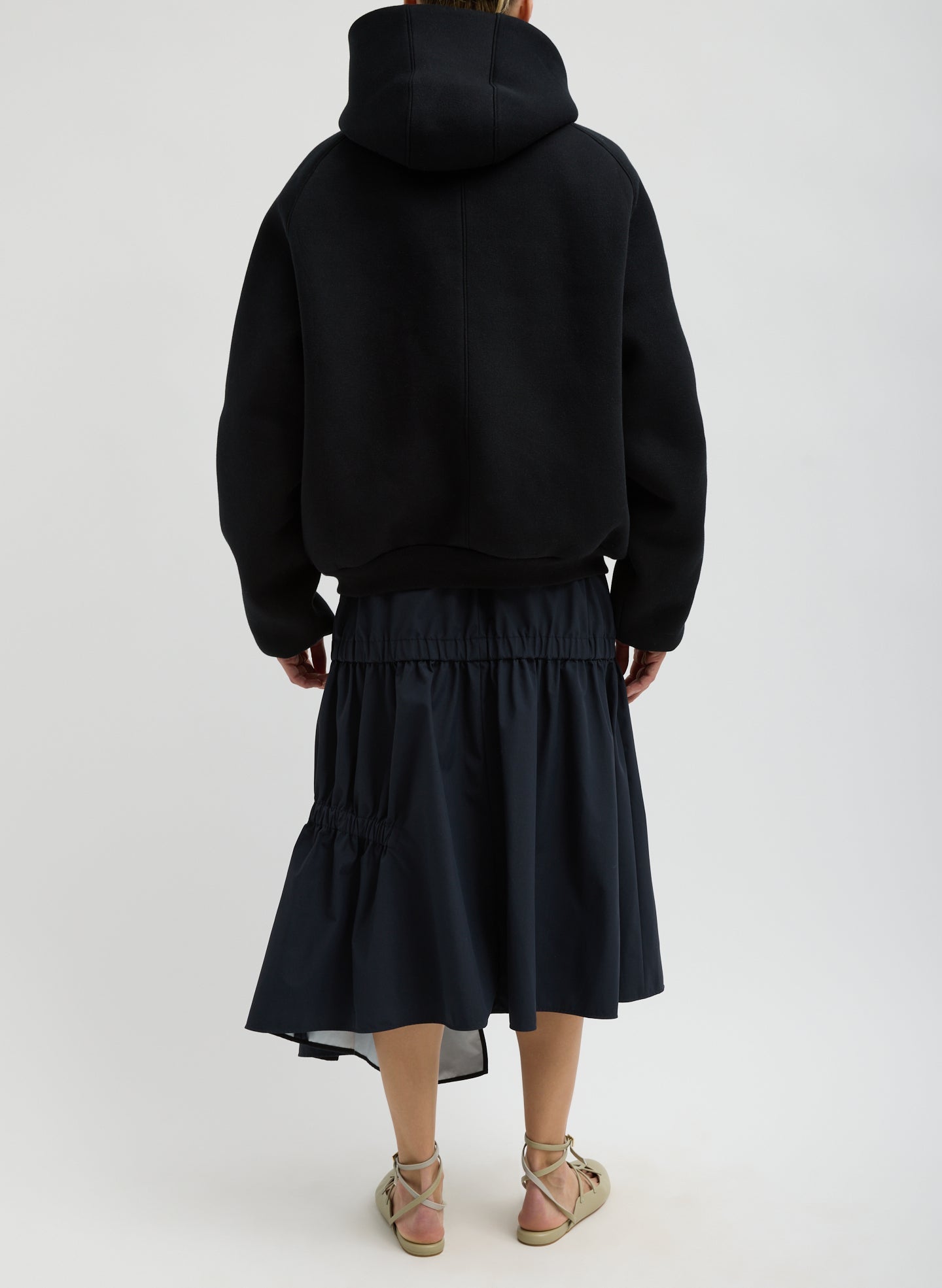 Tibi Compact Tech French Terry Zip Up Hoodie