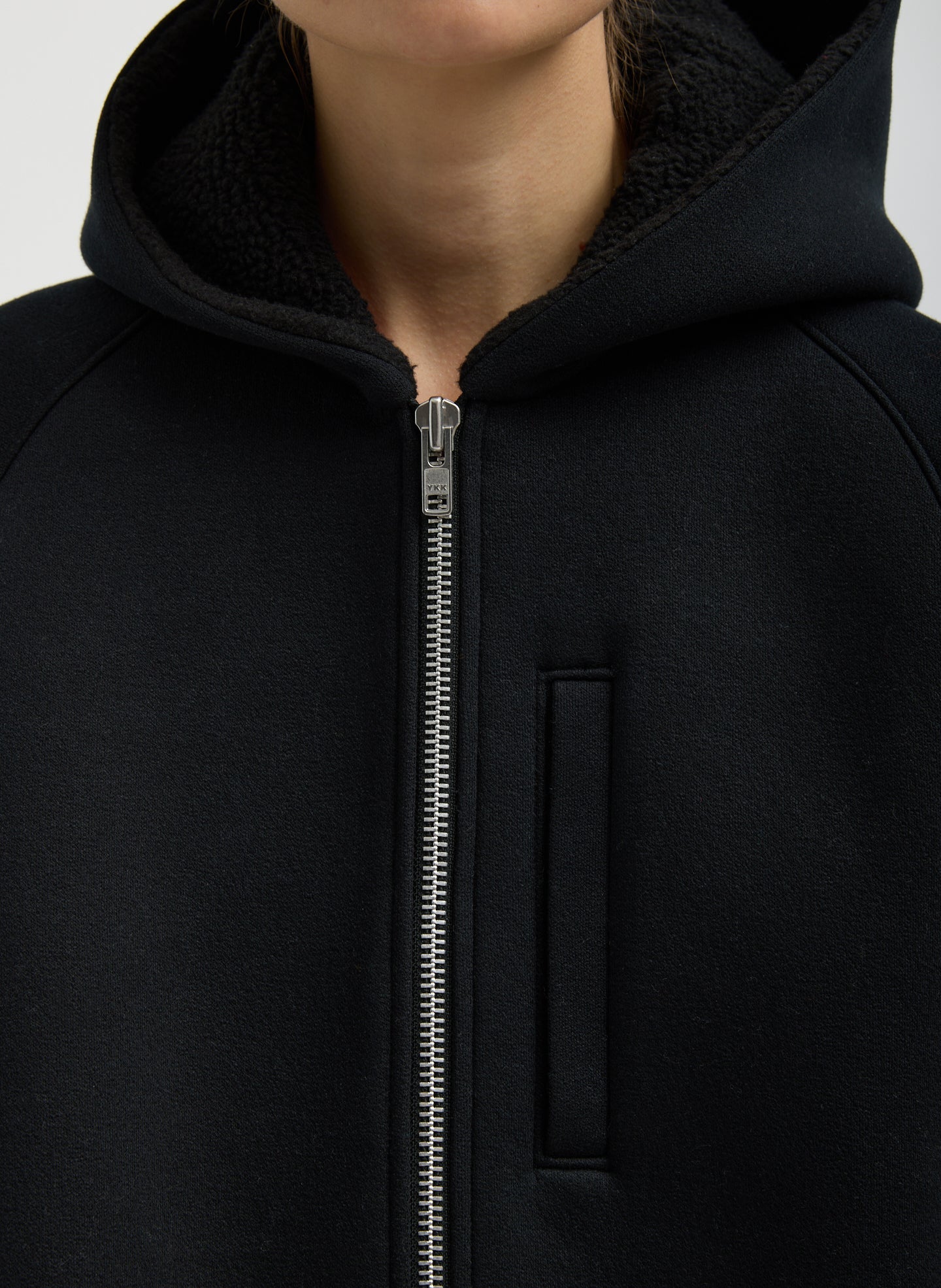 Tibi Compact Tech French Terry Zip Up Hoodie
